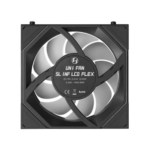 Lian Li UNI Fan SL INF LCD Flex Wireless ARGB 120mm Reverse Blade Triple Pack Cabinet Fan